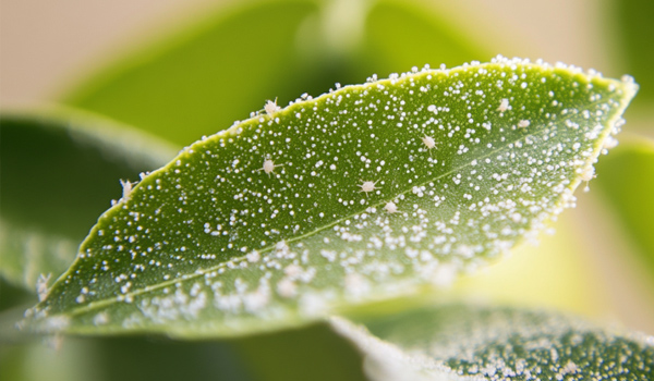 mealybug pests affecting indoor lemon trees